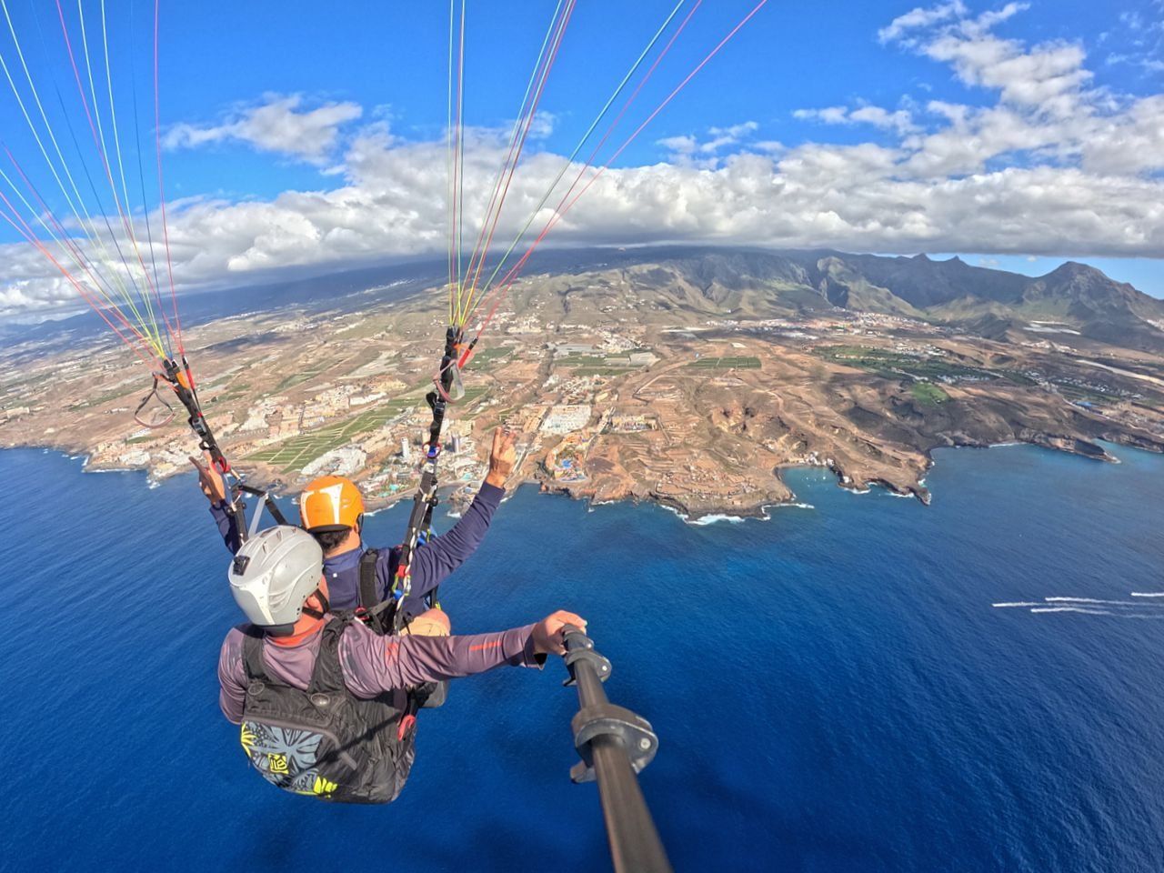 Panoramic view of southern Tenerife from a paraglider